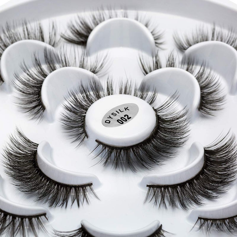 DYSILK Eyelashes Cat Eye Lashes - False Eyelashes Natural 10 Pairs 6D Faux Lashes Pack Fluffy Lashes Wispy Mink Natural Look Fake Lashes Reusable False Eyelashes | 14.5mm - Image 2